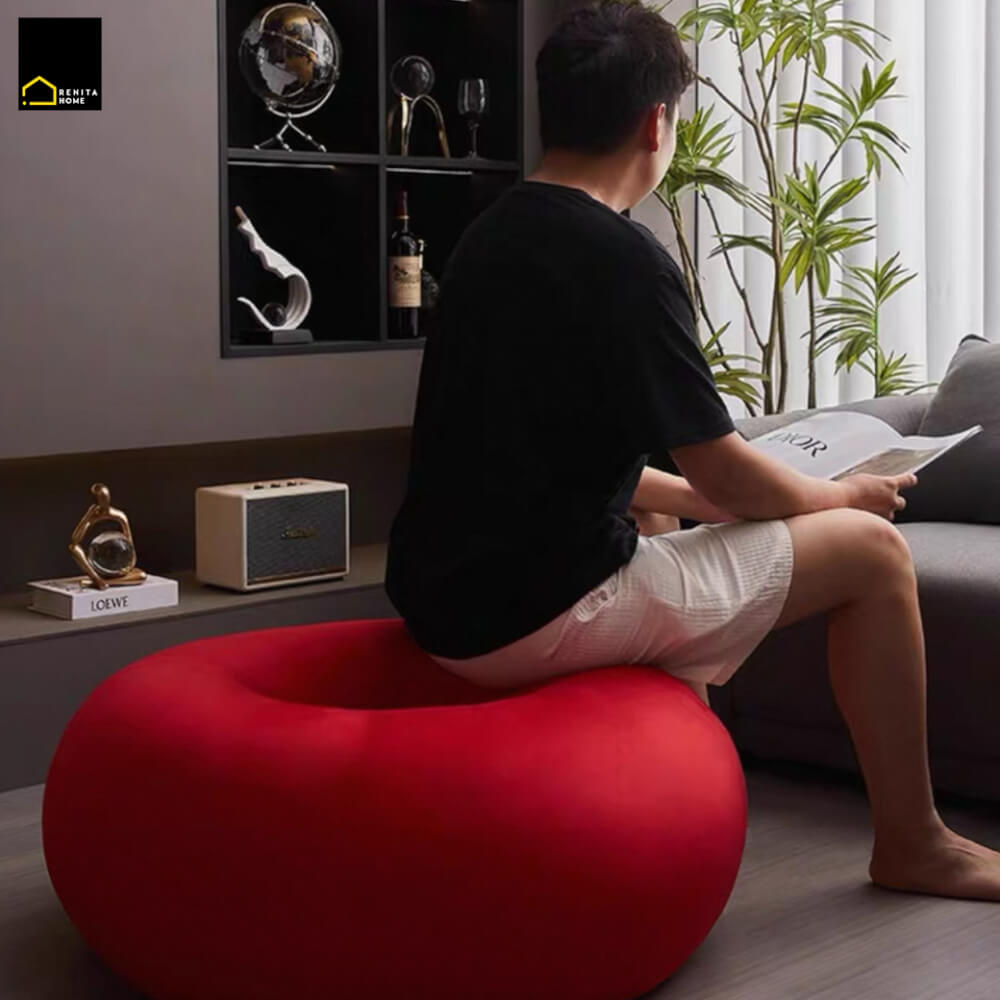 เก้าอี้สตูล RENITA HOME รุ่น DONUT STOOL สีแดง